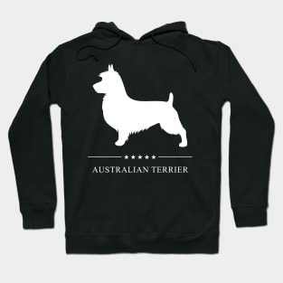 Australian Terrier Dog White Silhouette Hoodie